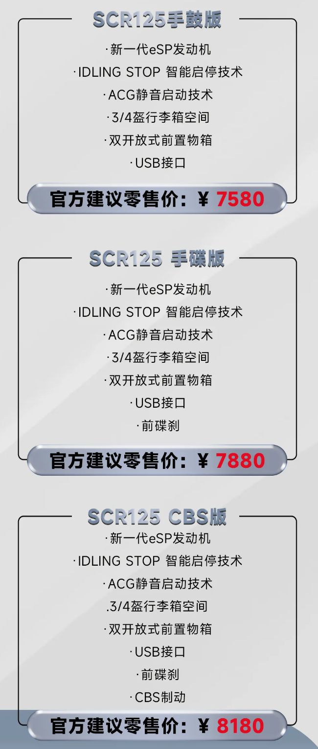 7580元起五羊本田SCR125摩托车发布(图2)