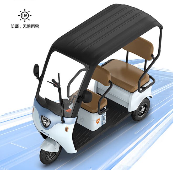 雅迪、爱玛新一代电动三轮车自带简易篷挡风遮雨适合老年人(图2)
