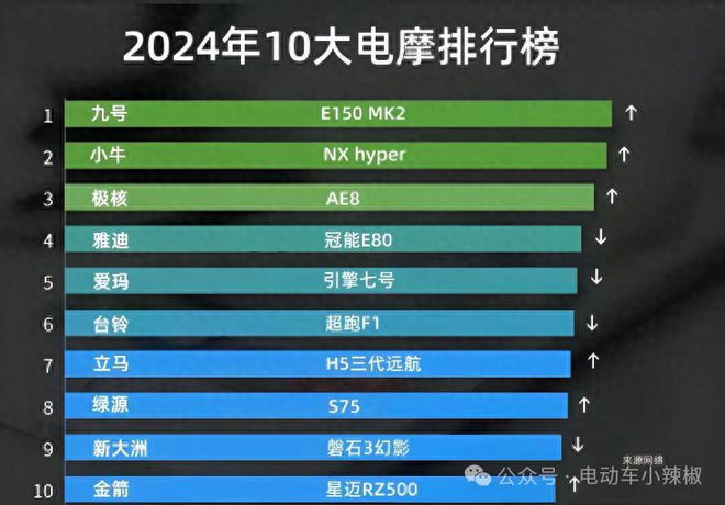 2024年10大电摩排行榜出炉！雅迪、爱玛没进前三都有谁？(图1)