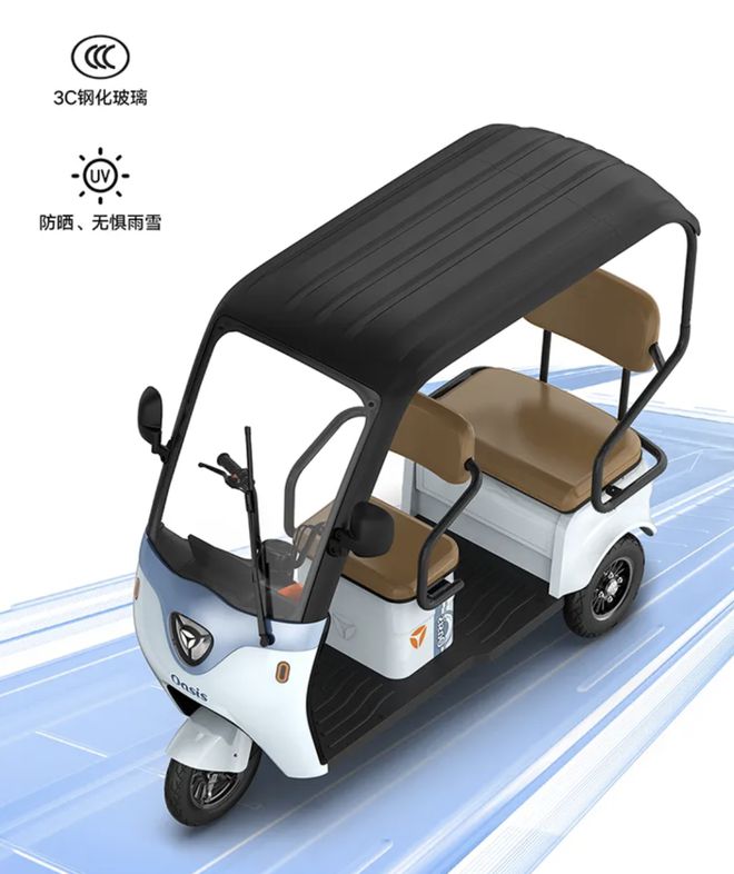 2款平价电动三轮车自带可拆雨棚舒适大空间轻松接俩娃！(图2)