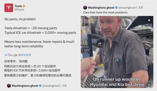 特斯拉动力系统零件仅燃油车1100用车成本直降37%(图1)