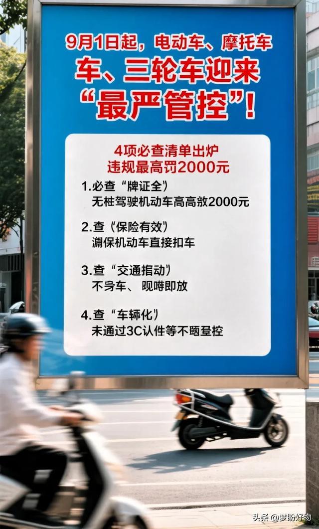 9月1日起电动车摩托车三轮车迎来最严管控4项必查清单出炉(图4)